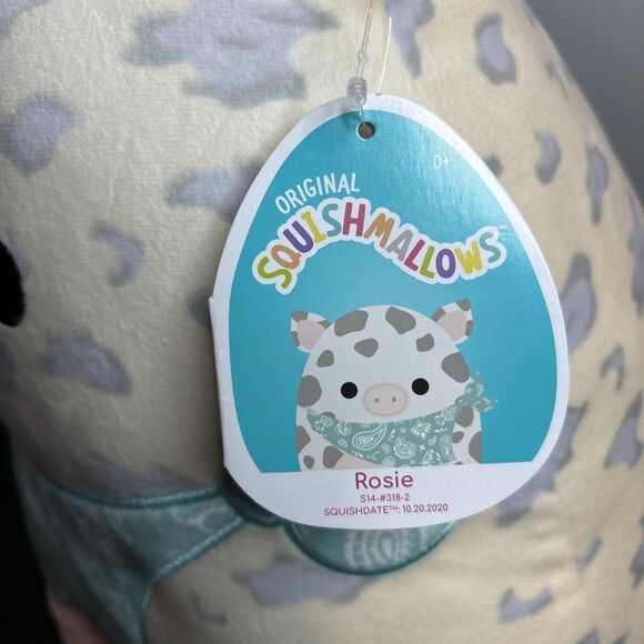 Squishmallows Rosie the Pig 14 inch Stuffed Animal with Bandana With Tags - Picture 6 of 11